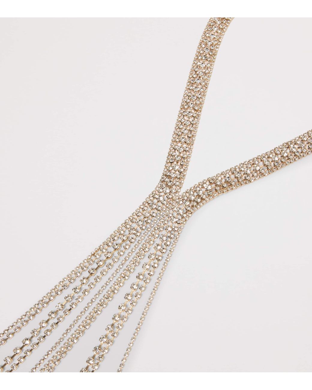 Marina Rinaldi White Rhinestone-Embellished Strand Necklace
