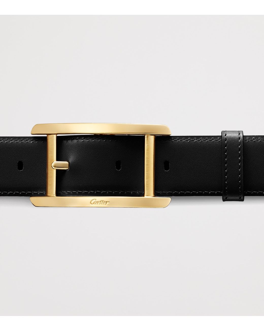 Cartier Black Leather Reversible Tank De Belt for men