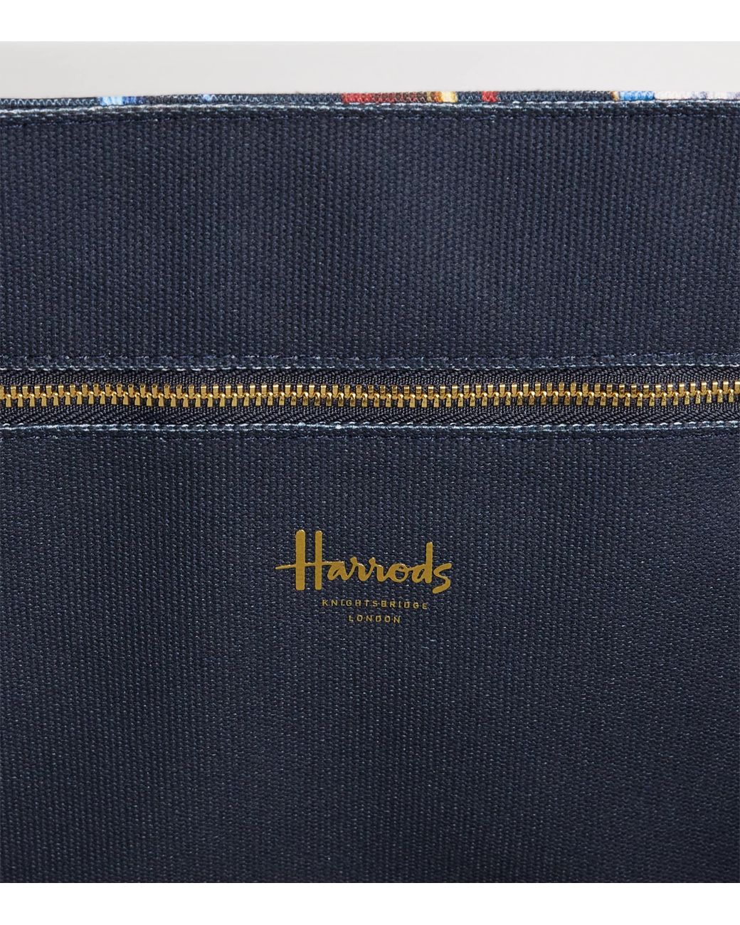 Harrods Blue Large Tassel Tote Bag