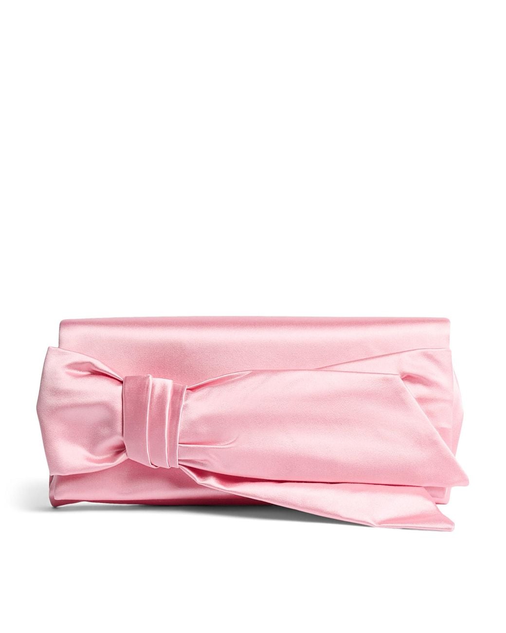 Carolina Herrera Pink Satin Bow Karlita Clutch Bag