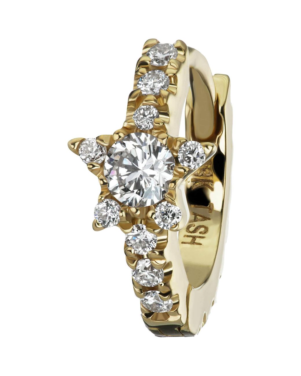Maria Tash Metallic Diamond Star Eternity Hoop Earring