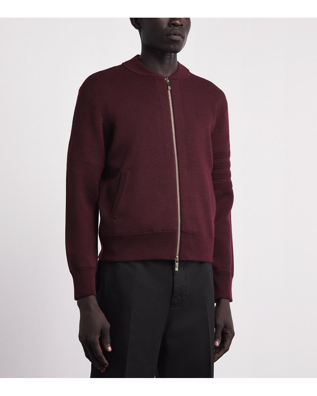 Thom Browne Red Virgin Wool-Blend Bomber Jacket for men