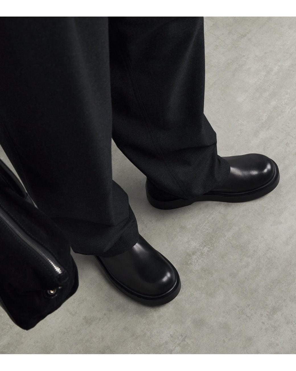 Sandro Black Leather Zipper Boots for men