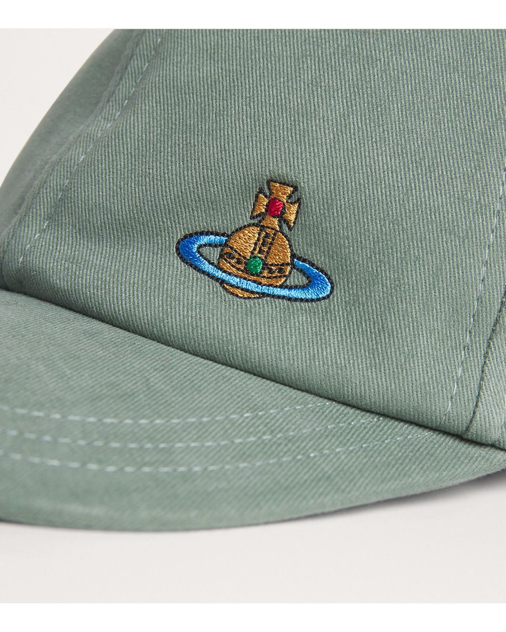 Vivienne Westwood Green Cotton Orb Baseball Cap for men