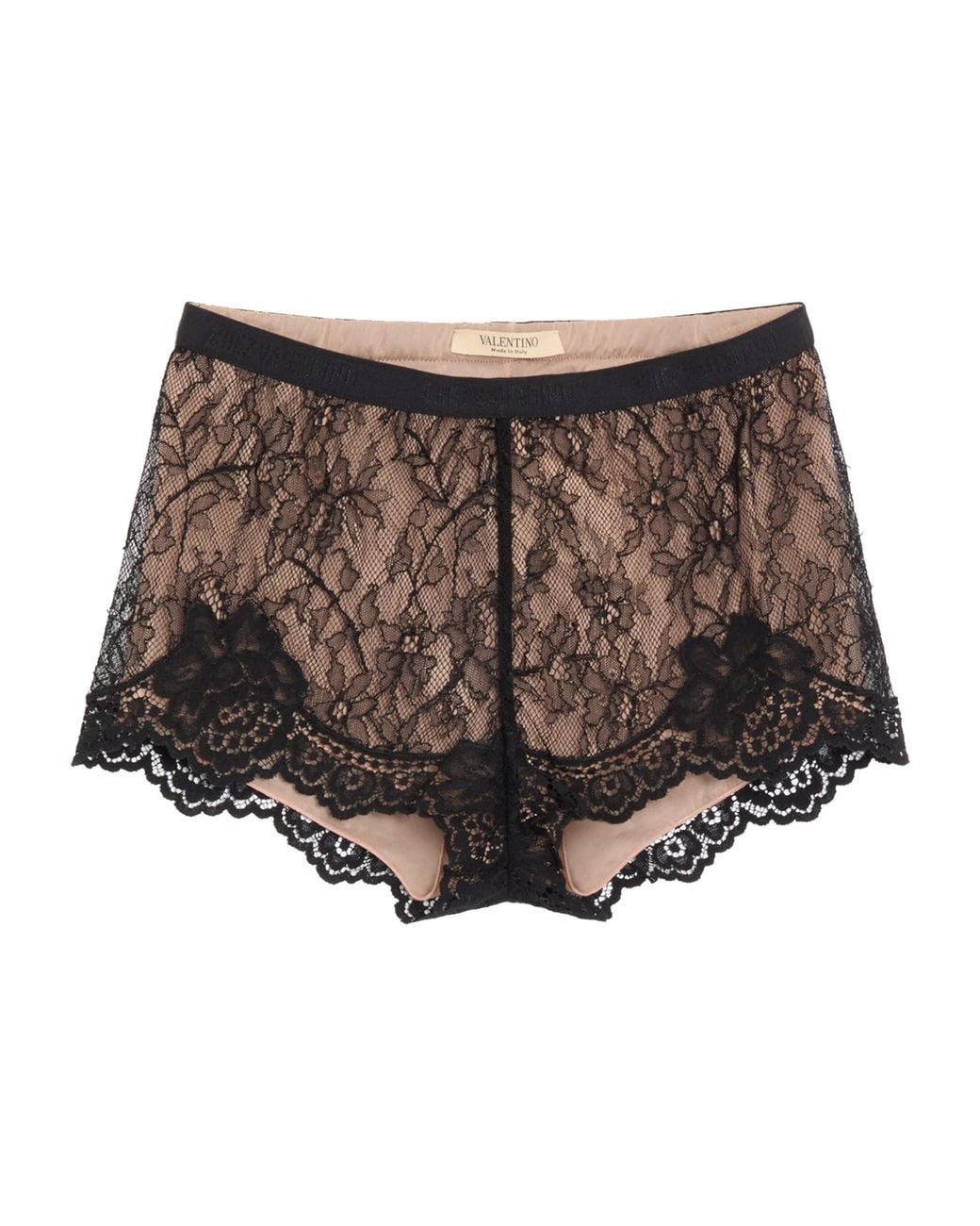 Valentino Brown Lace Shorts