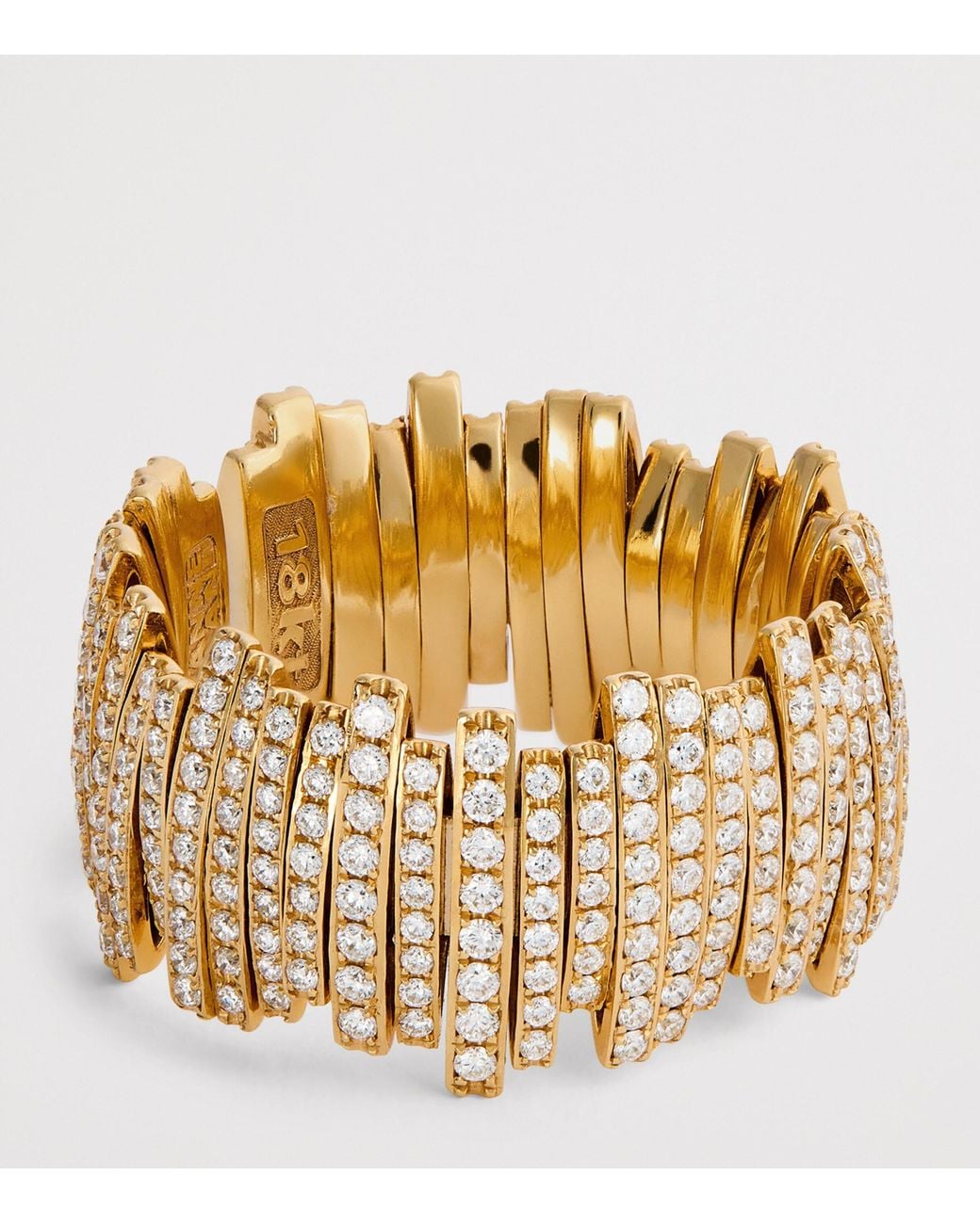 Suzanne Kalan Metallic And Diamond Classic Full Pave Deco Ring