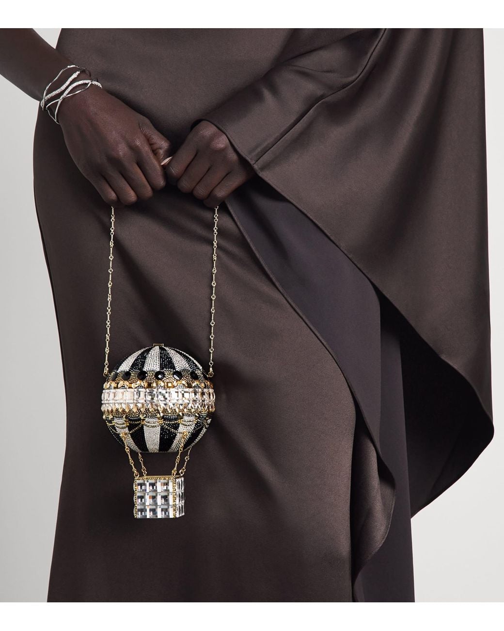 Judith Leiber Metallic Embellished Hot Air Balloon Clutch Bag