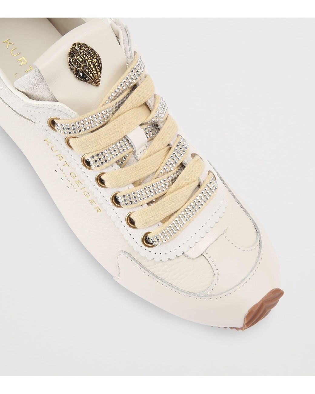 Kurt Geiger White Leather-Suede Islington Sneakers