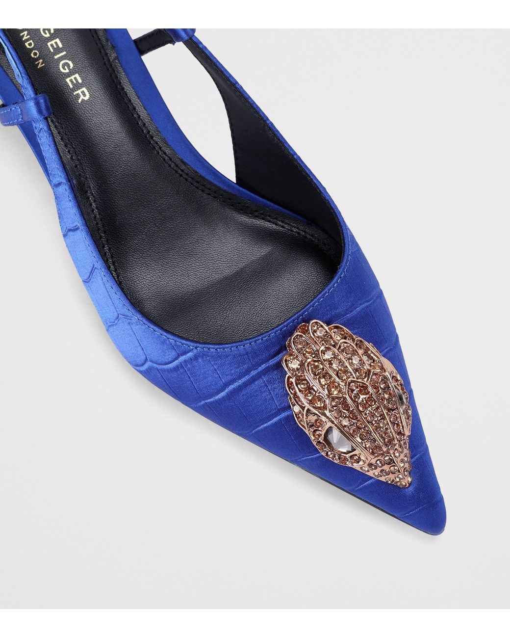 Kurt Geiger Blue Satin Belsize Slingbacks
