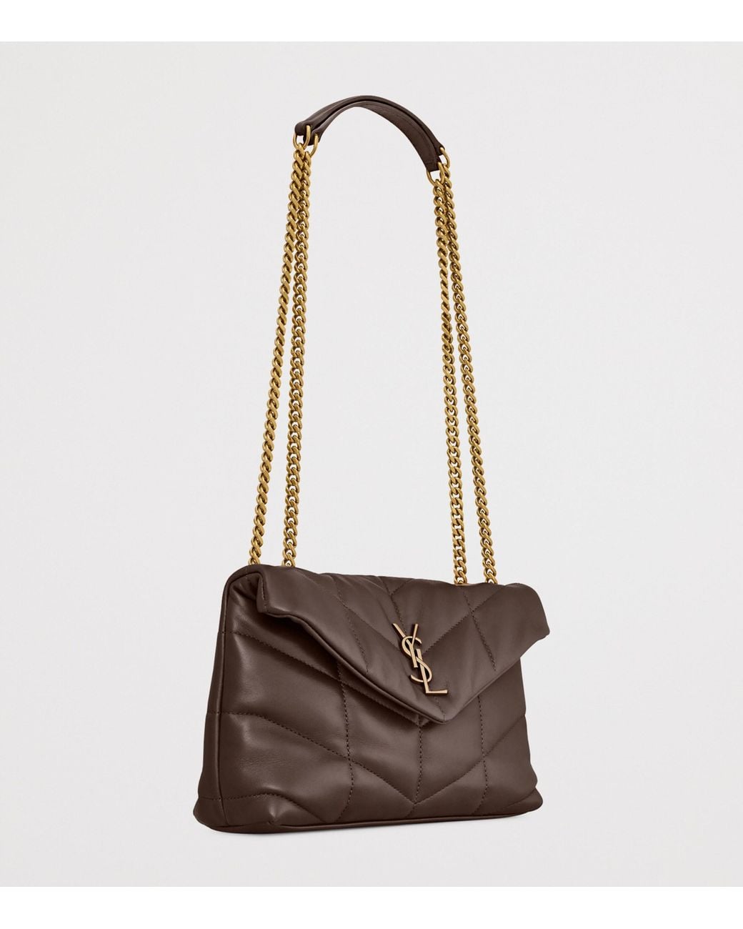 Saint Laurent Brown Toy Loulou Puffer Shoulder Bag