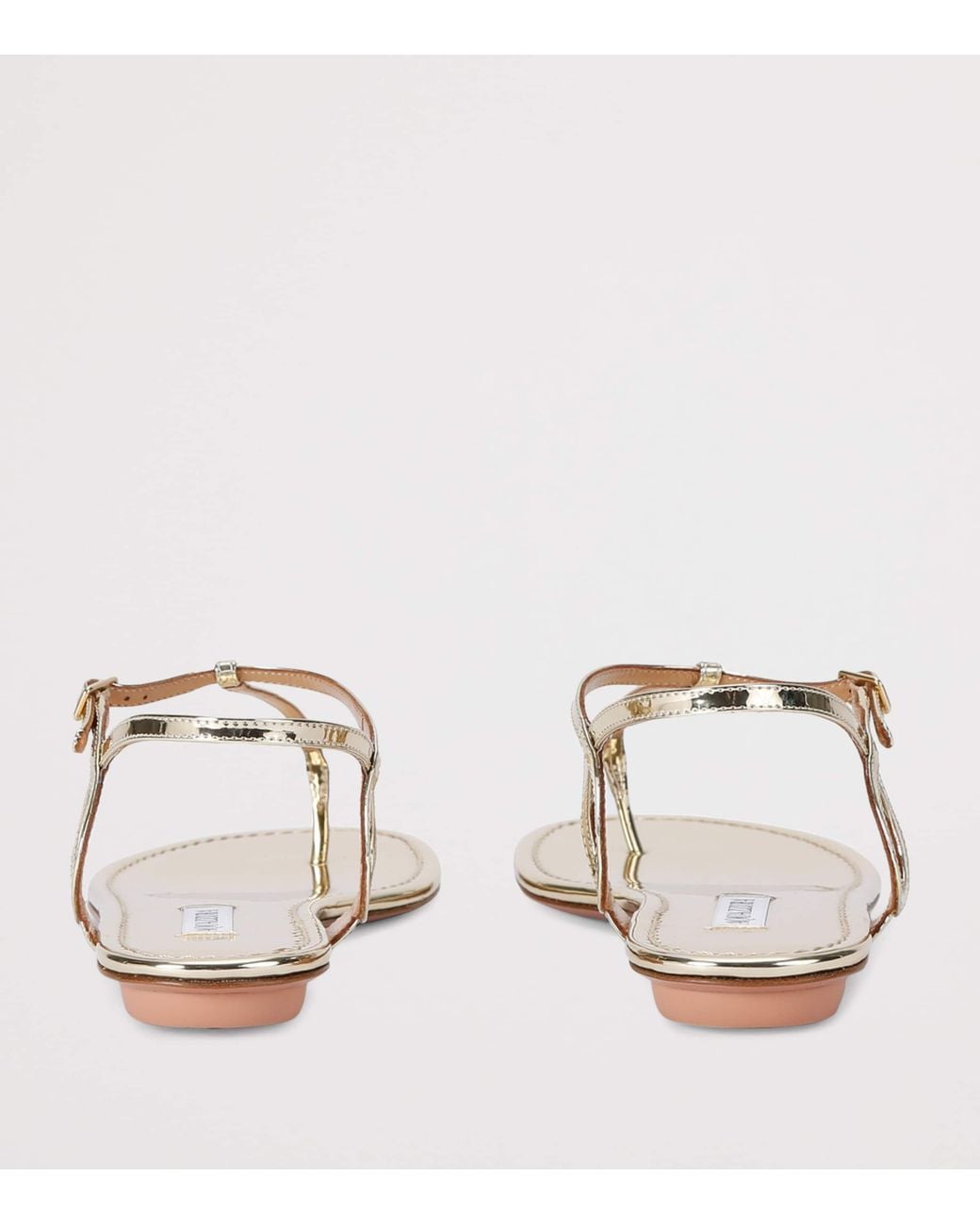 Aquazzura Natural Metallic Leather Almost Bare Sandals