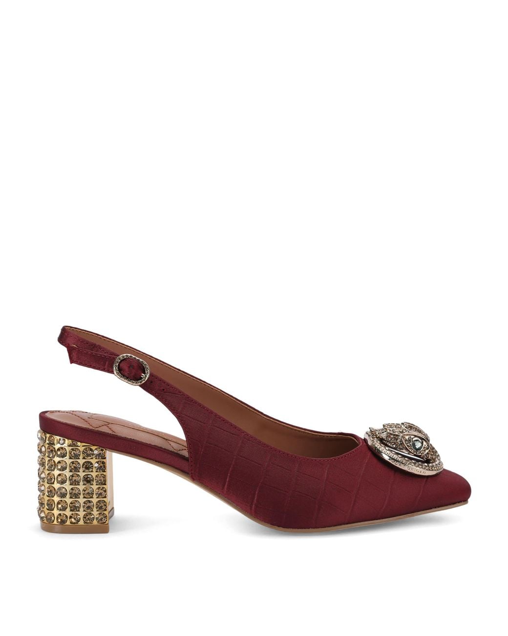 Kurt Geiger Red Croc-Effect Chelsea Slingback Block Heels