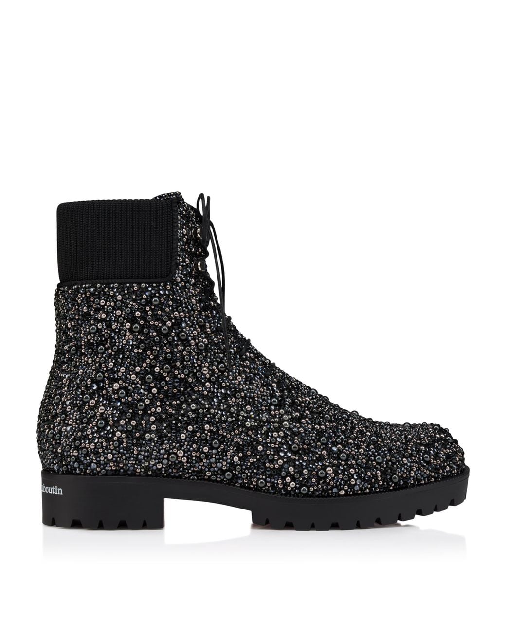 Christian Louboutin Black Trapman Tct 2 Suede Lace-Up Boots