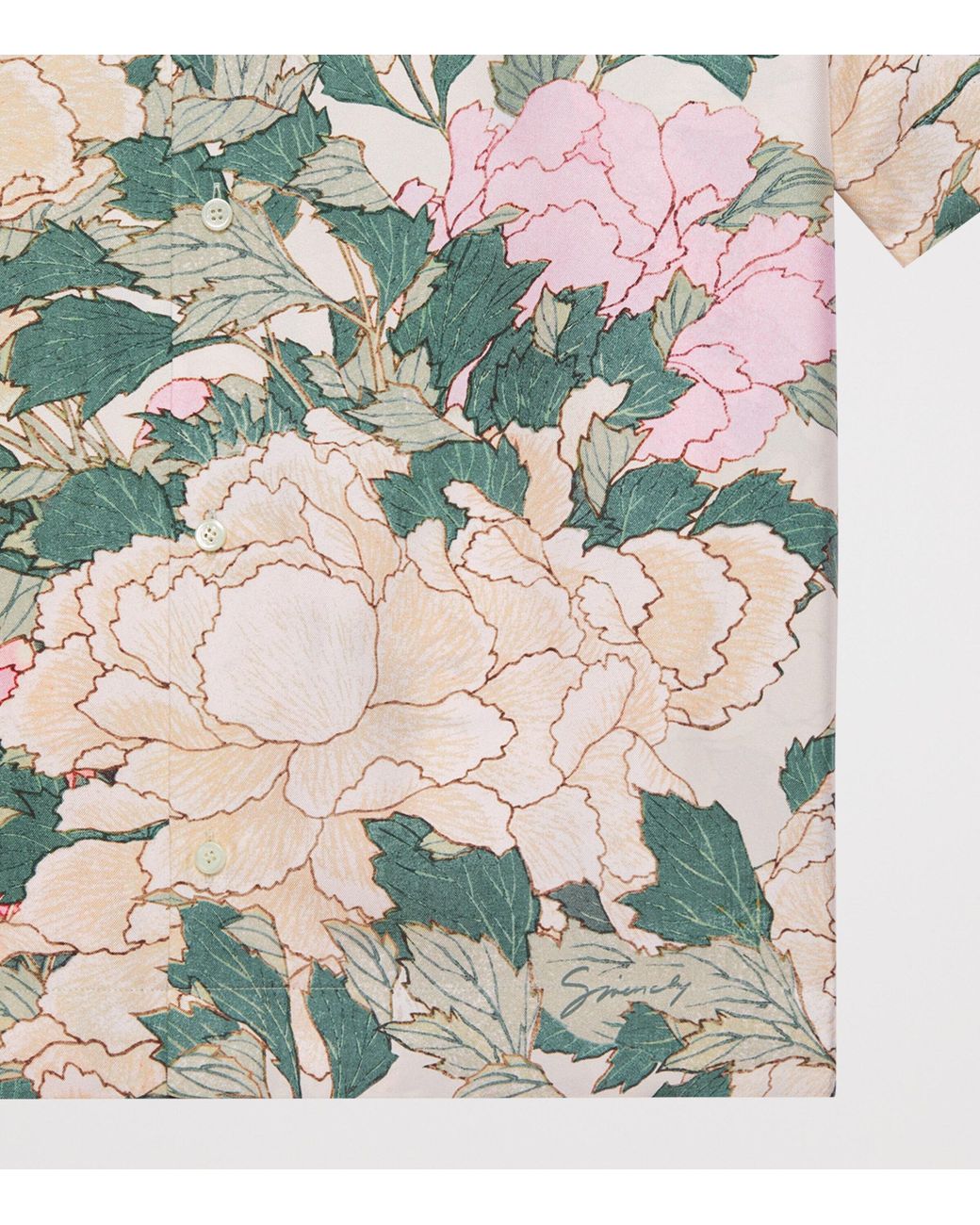 Givenchy Gray Silk Floral Print Shirt for men