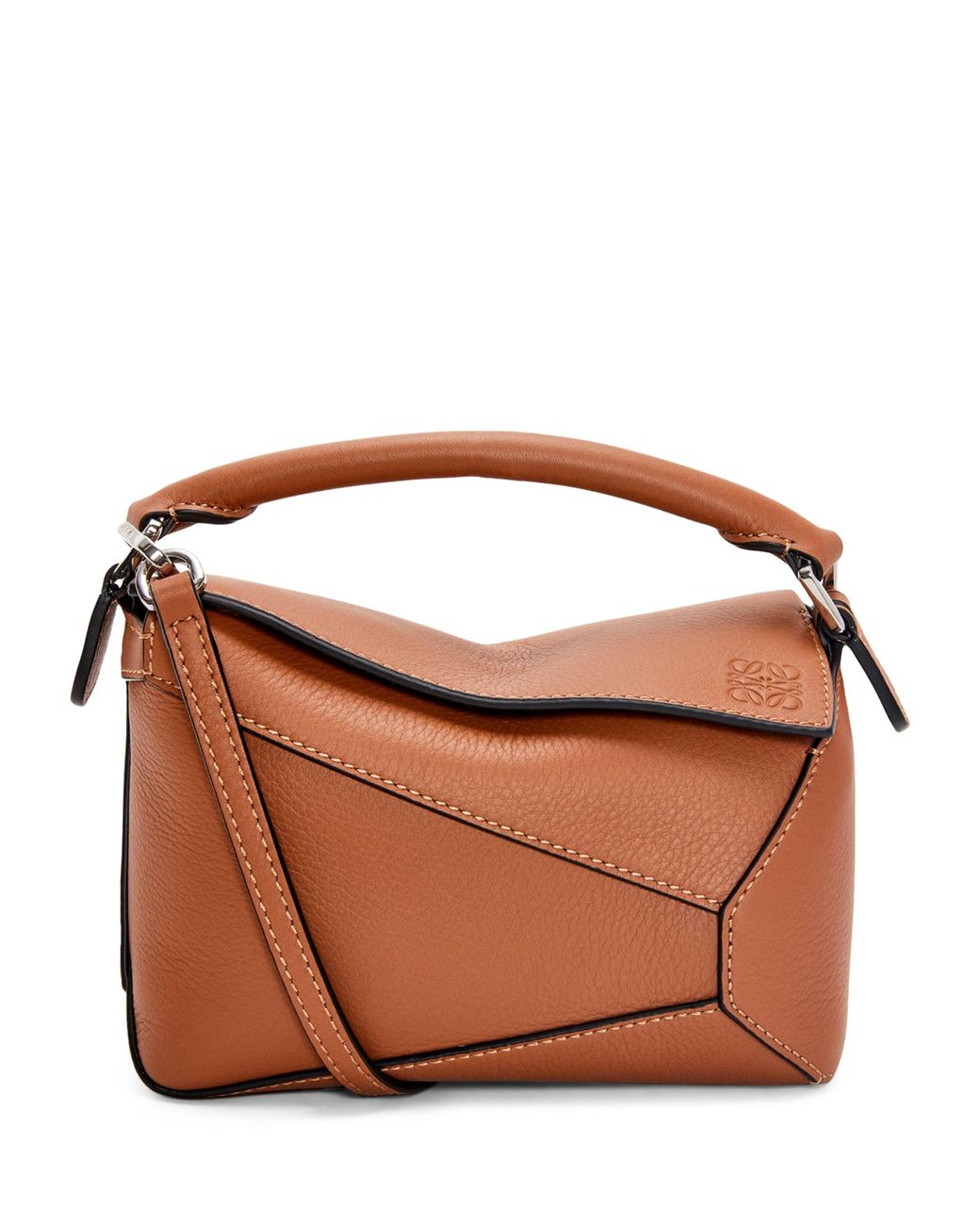 Loewe Brown Mini Leather Puzzle Edge Top-Handle Bag