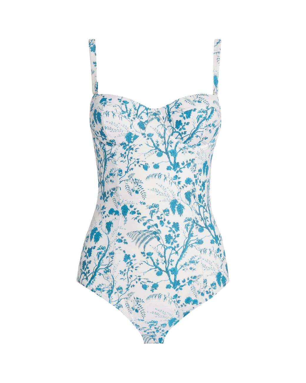 Erdem Blue Botanical Print Swimsuit