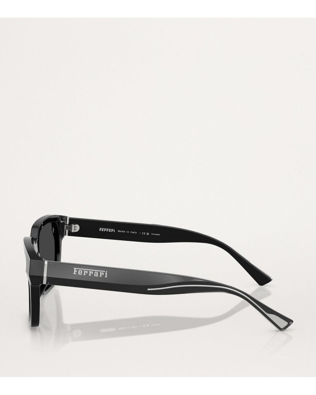 Ferrari Black Acetate Square Polarised Sunglasses