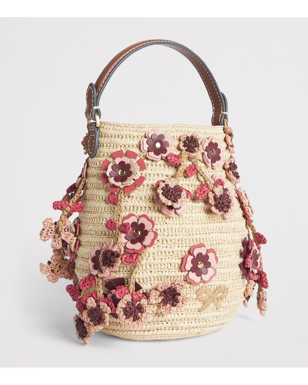 Anya Hindmarch Pink Raffia Blossom Creature Cross-Body Bag