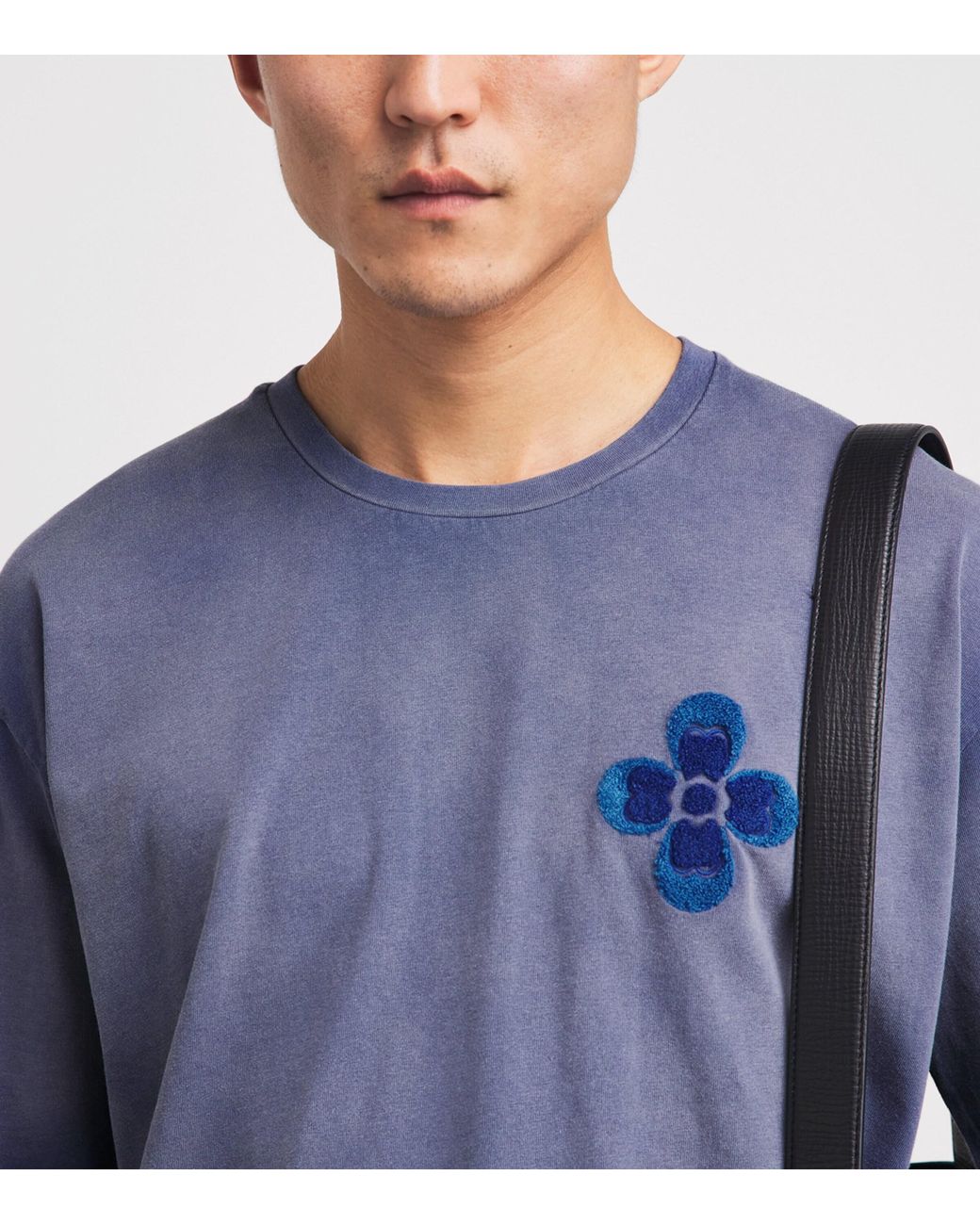 Commas Blue Dégradé Embroidered T-Shirt for men