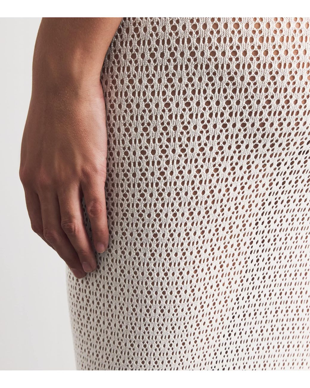 Wolford White Daisy Net Midi Skirt