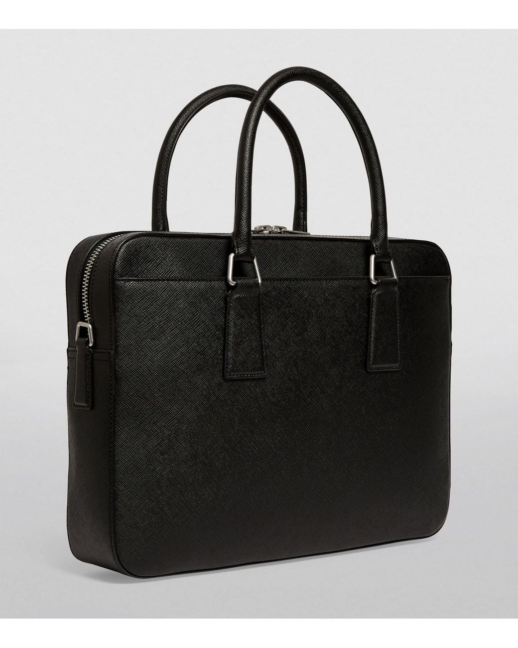 Sandro Black Reconstituted Leather Slim Briefcase for men