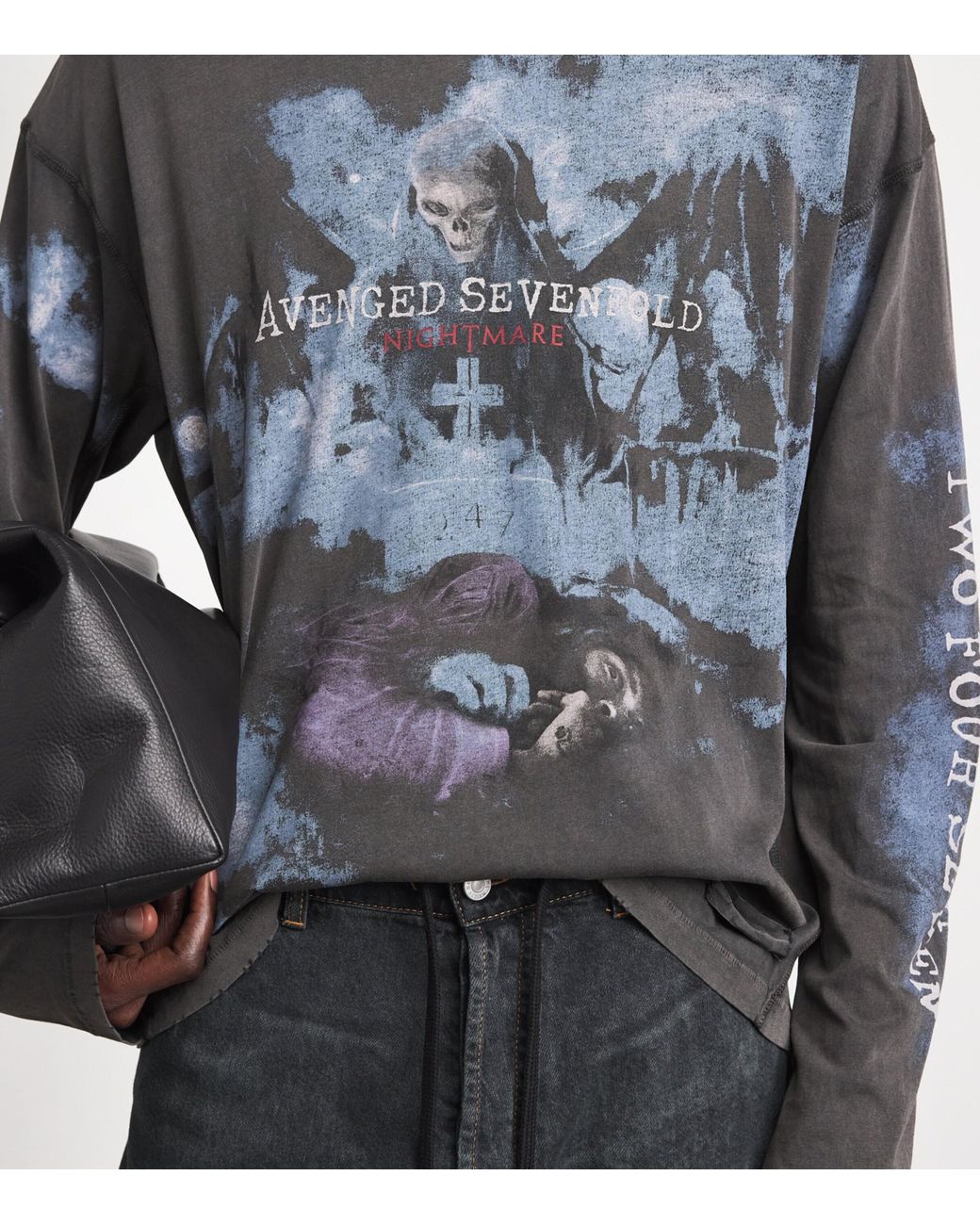 REPRESENT 247 Gray X Avenged Sevenfold Cotton Graphic T-Shirt for men