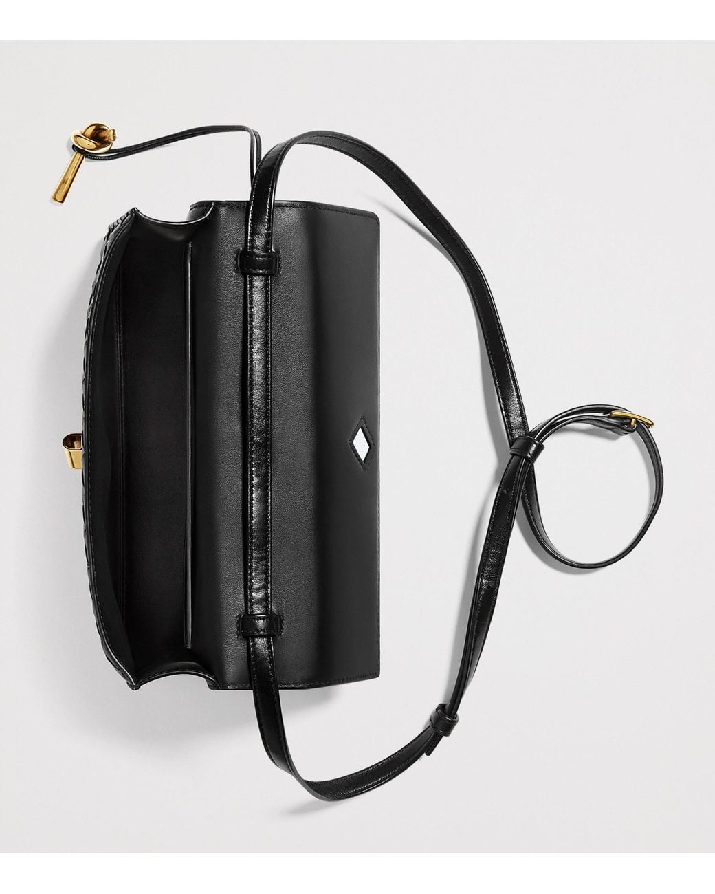 Bottega Veneta Black Leather Andiamo Top-Handle Bag