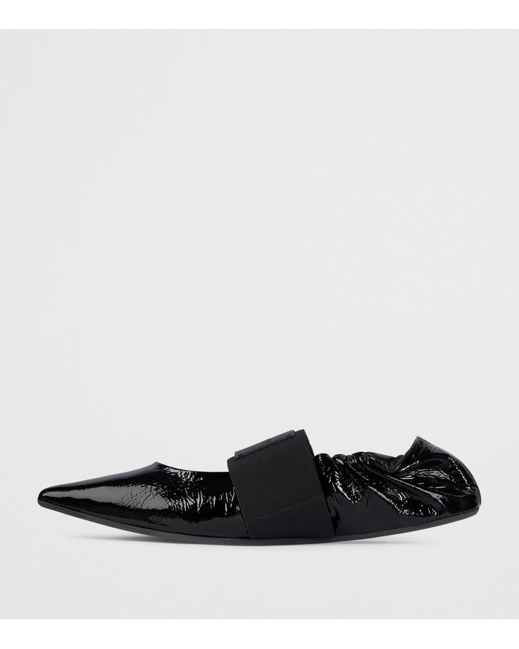 Givenchy Black Leather Crush Ballet Flats