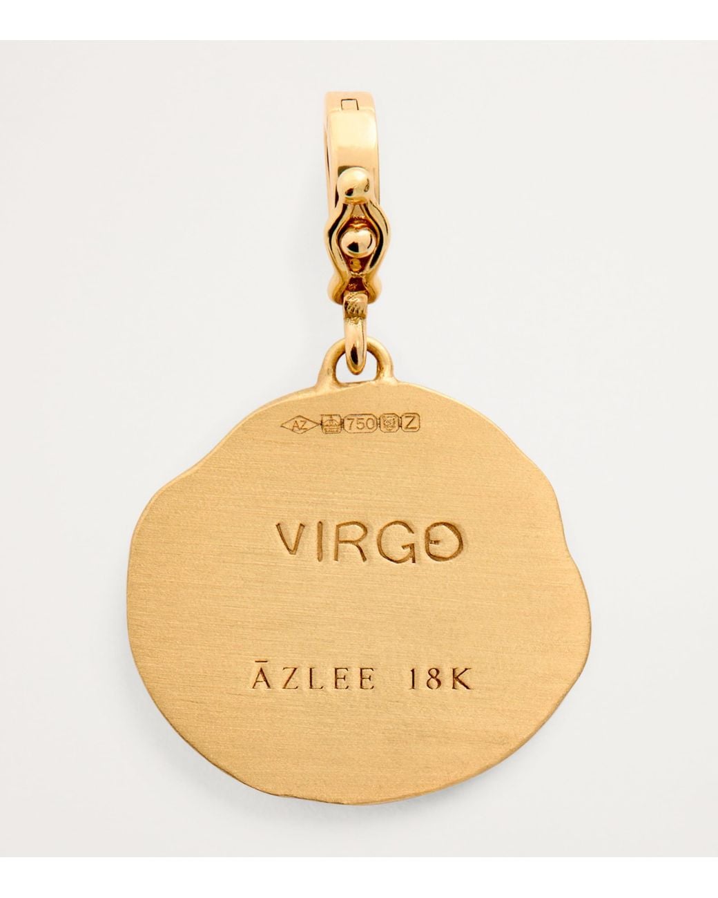 Azlee Metallic Small And Diamond Virgo Coin Charm