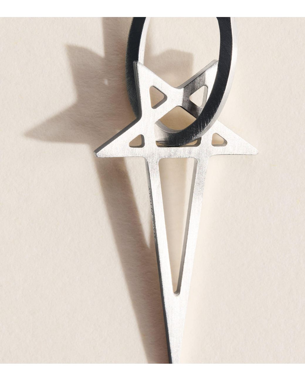 Rick Owens Natural Pentagram Single Earring for men
