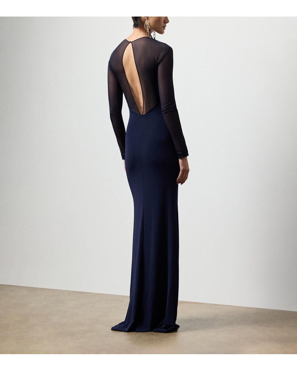 Ralph Lauren Blue Jersey Brynn Maxi Dress