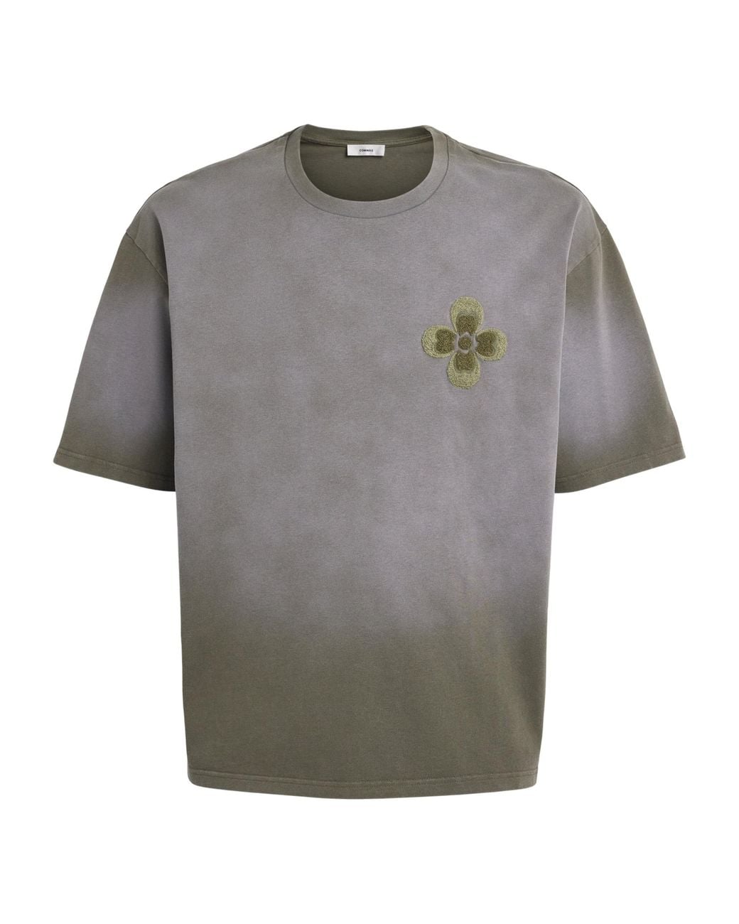Commas Gray Dégradé Embroidered T-Shirt for men