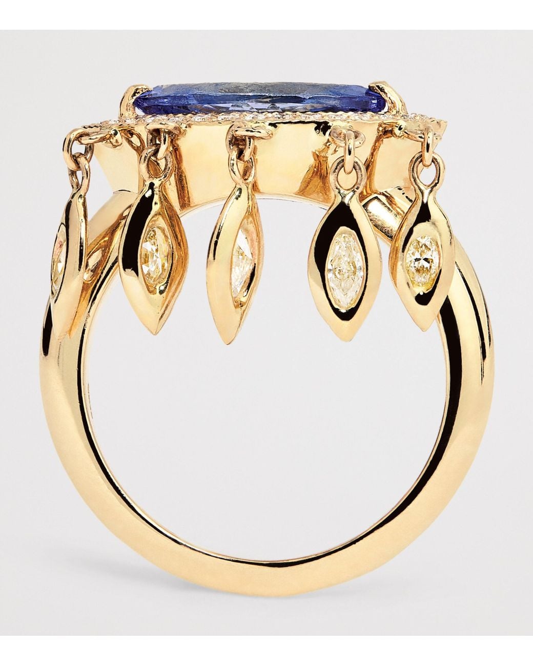 Jacquie Aiche Metallic Diamond And Tanzanite Evil Eye Shaker Ring