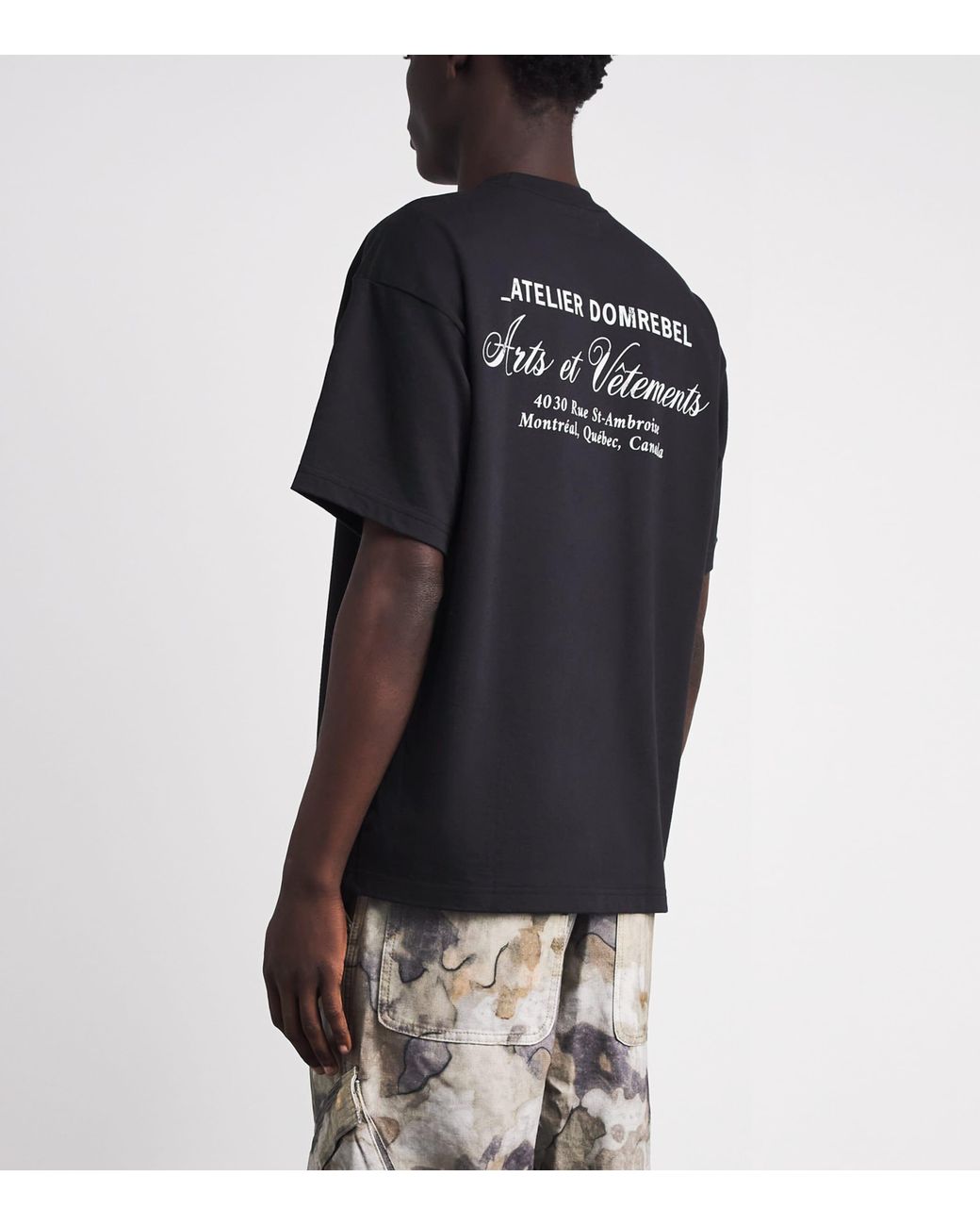 DOMREBEL Black Cotton Arts Vetements T-Shirt for men