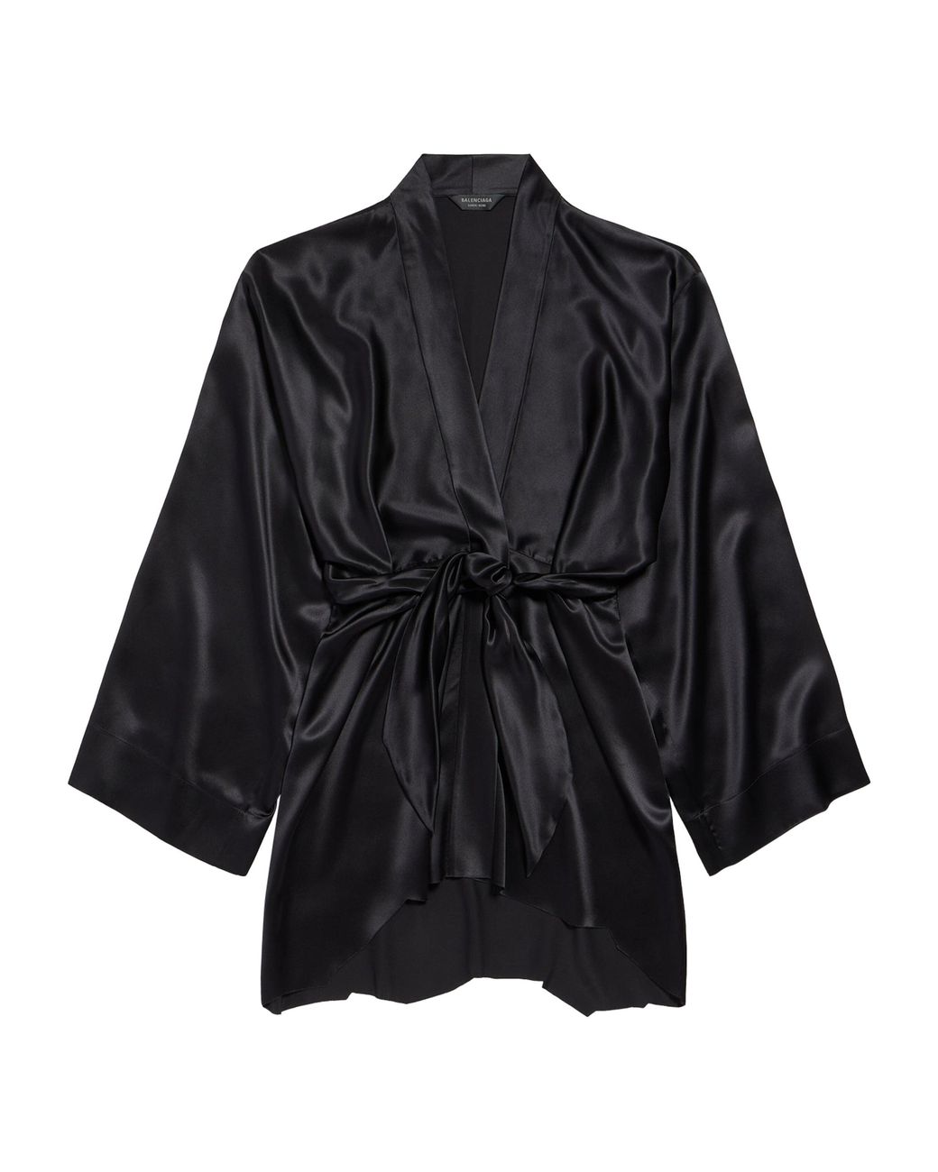 Balenciaga Black Silk Mini Wrap Dress