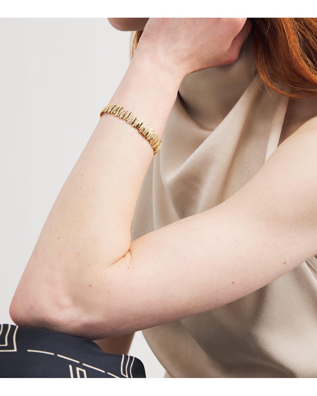 Suzanne Kalan Metallic And Diamond Half Pavé Cuff Bangle
