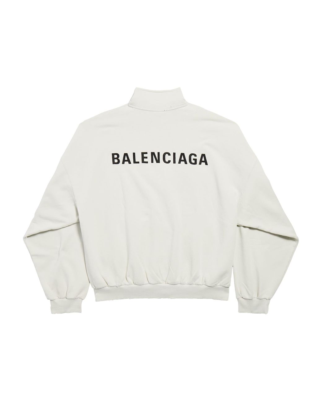 Balenciaga White Cotton Logo Zip-Up Jacket for men