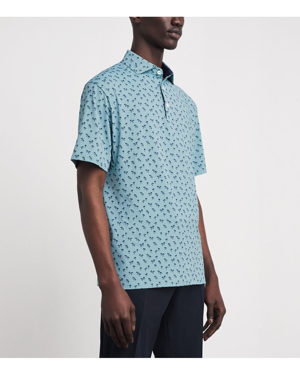 Kjus Blue Printed Golfer Polo Shirt for men