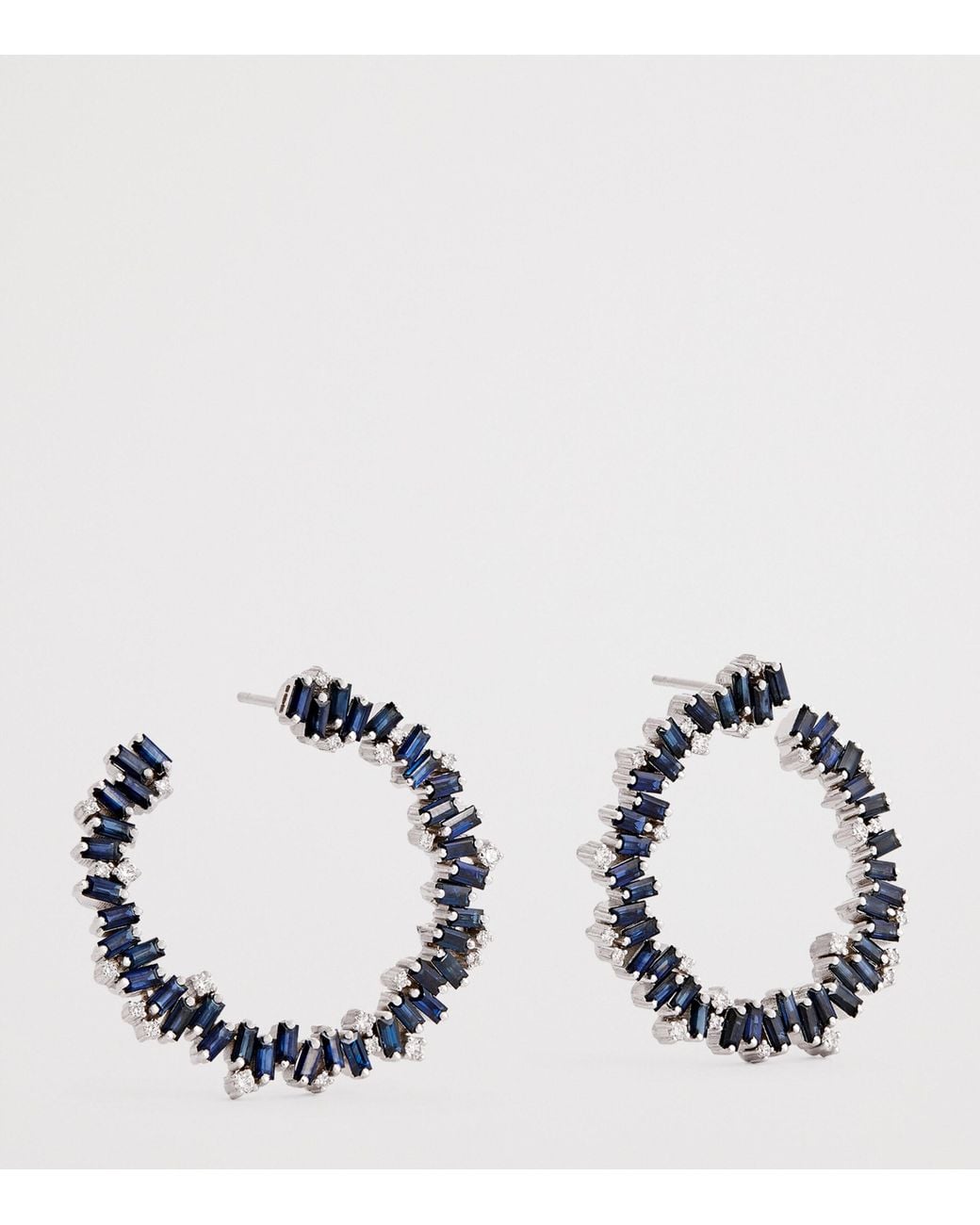 Suzanne Kalan Metallic Diamond And Sapphire Shimmer Spiral Earrings