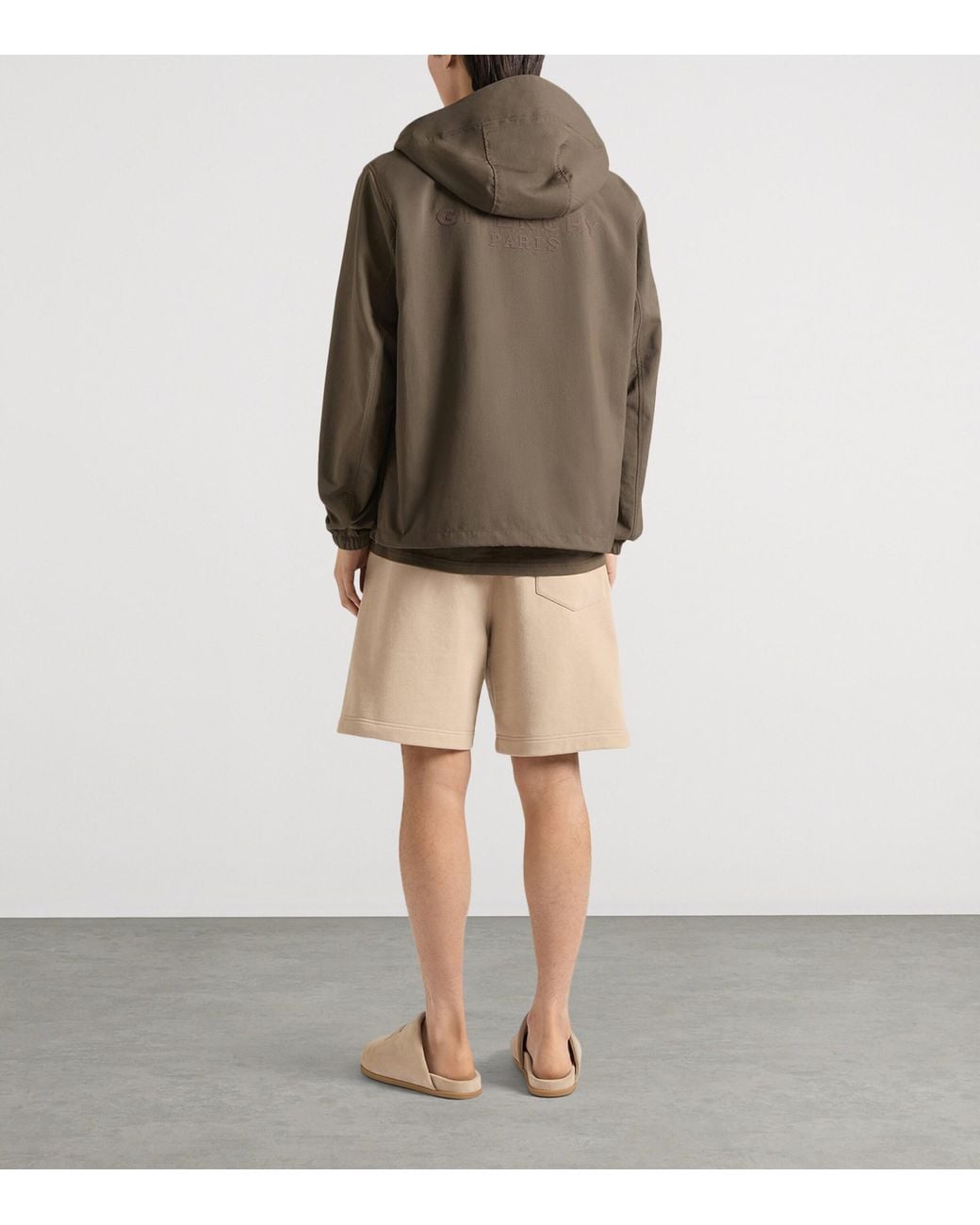 Givenchy Green Logo Embroidered Windbreaker Jacket for men