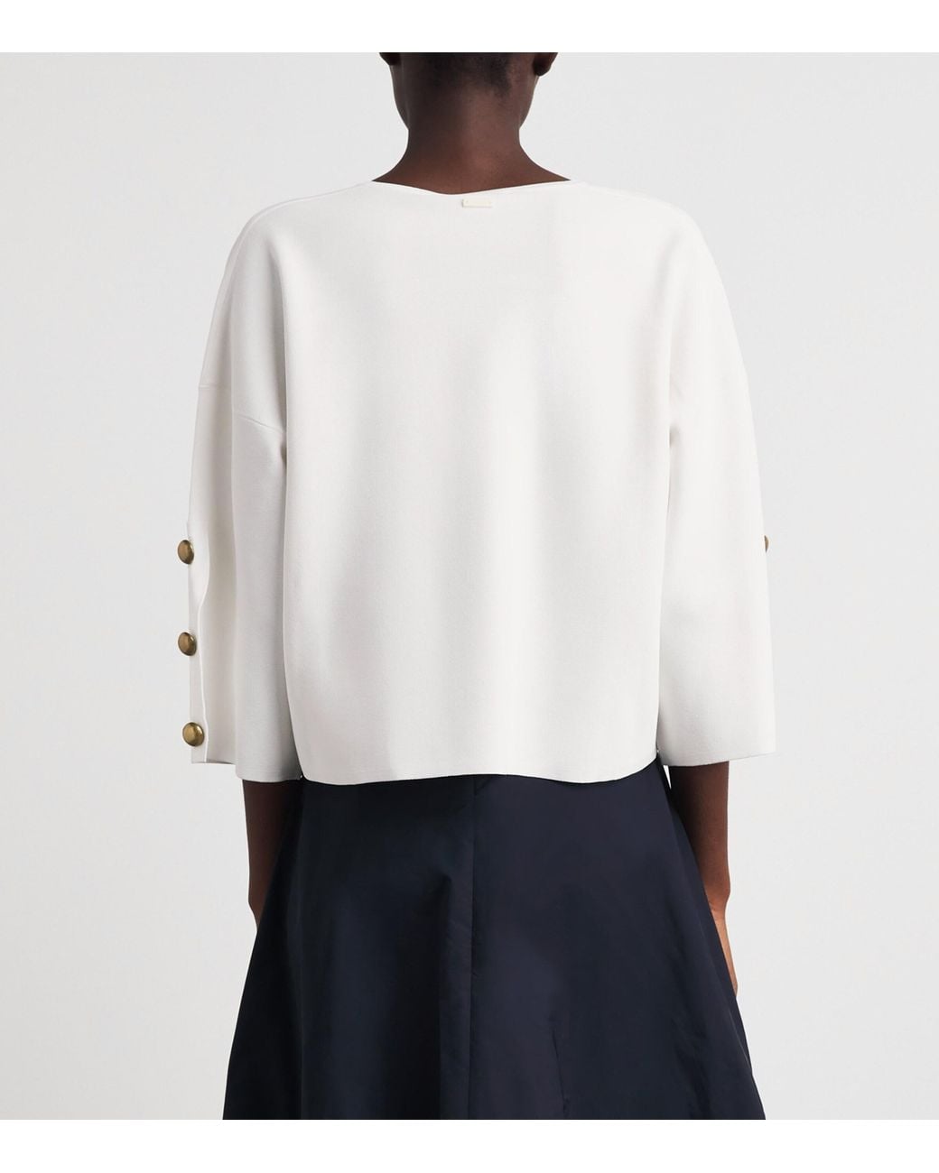 Max Mara White V-Neck Top