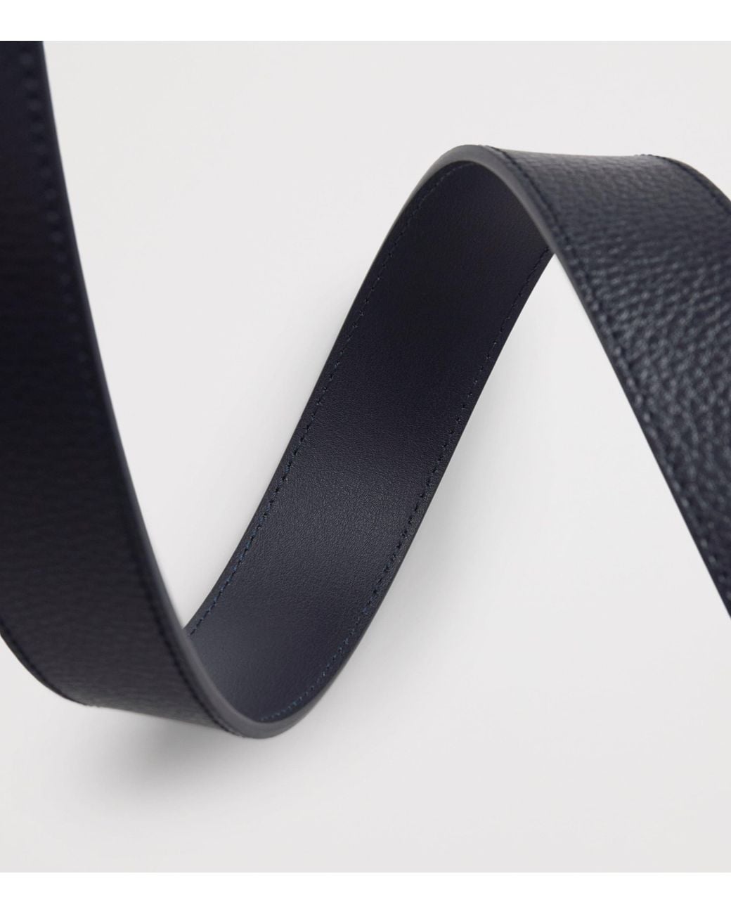 Emporio Armani Black Grained Leather Belt for men