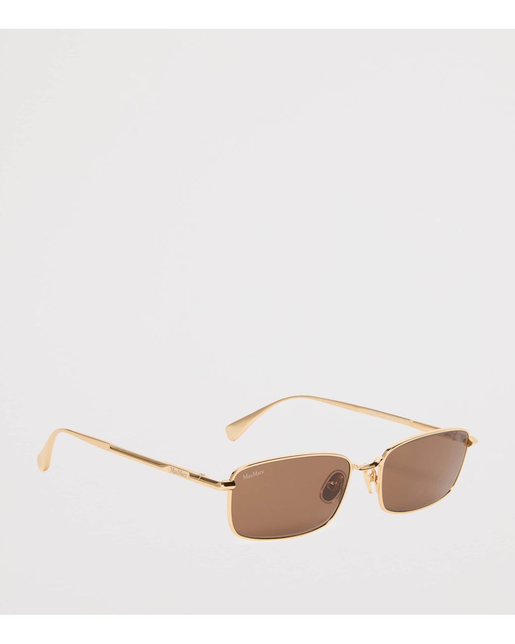 Max Mara Natural Metal Rectangular Sunglasses