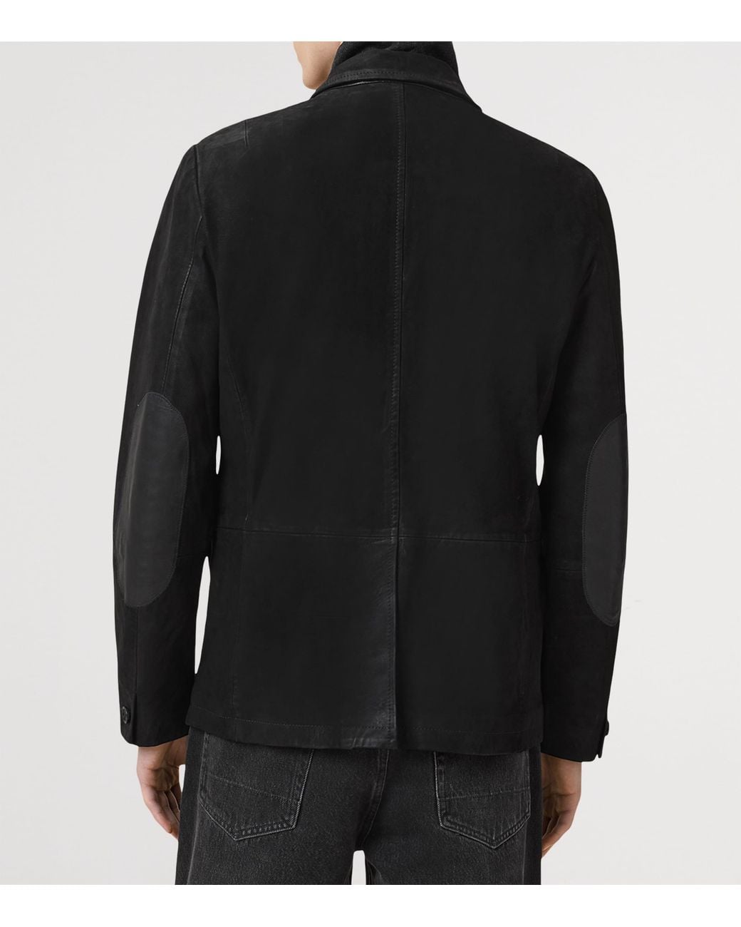 AllSaints Black Suede Survey Blazer for men