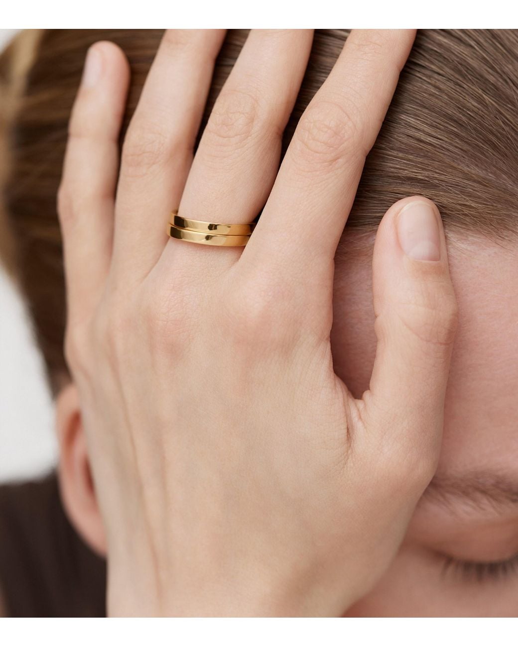 Monica Vinader Metallic Vermeil Essential Stacking Ring