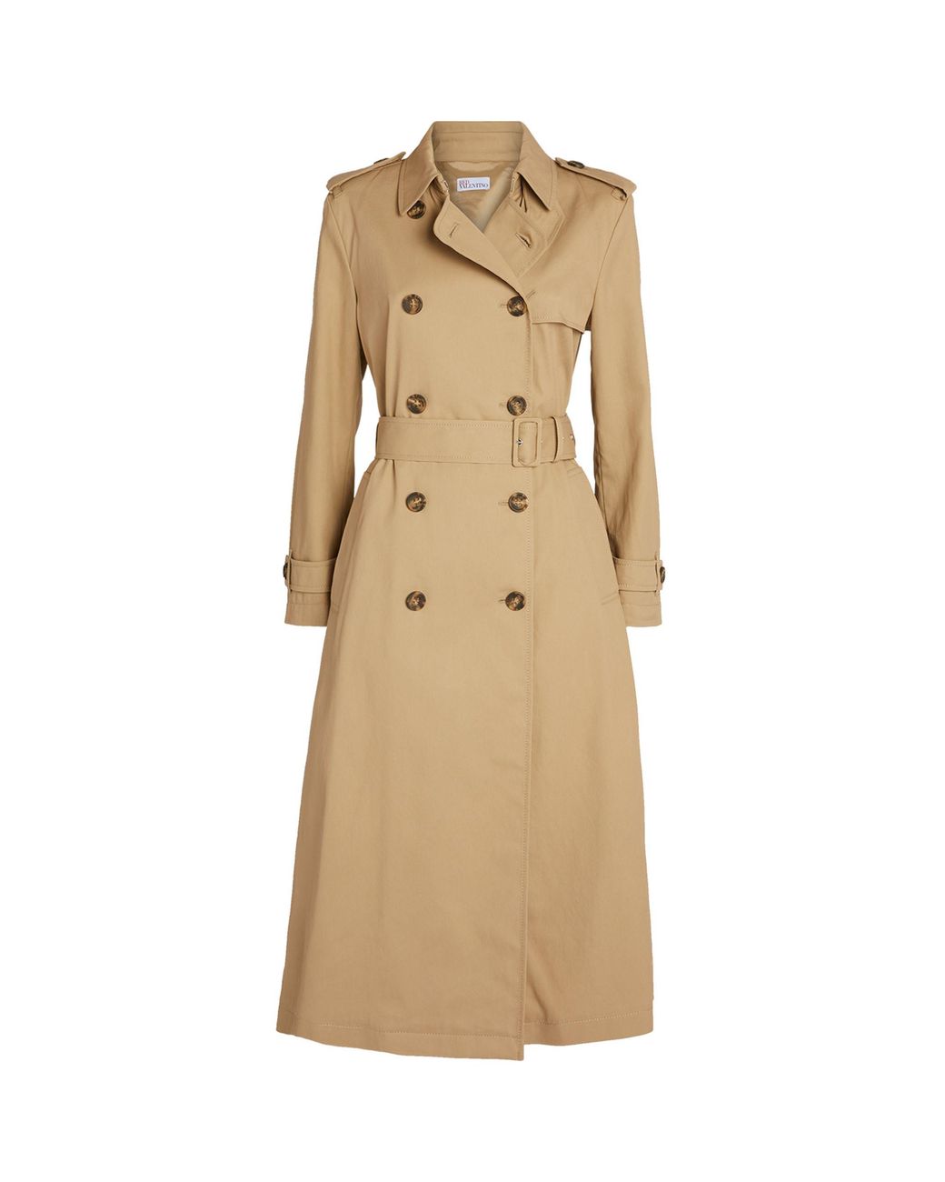 RED Valentino Cotton Pleated-back Trench Coat in Natural - Lyst