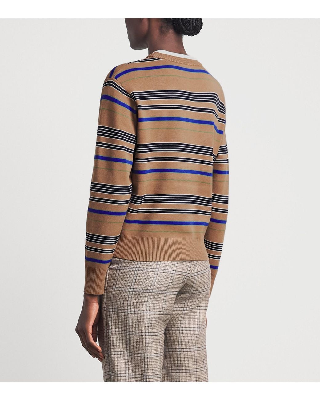 Sandro Brown Layered-Effect Stripe Sweater