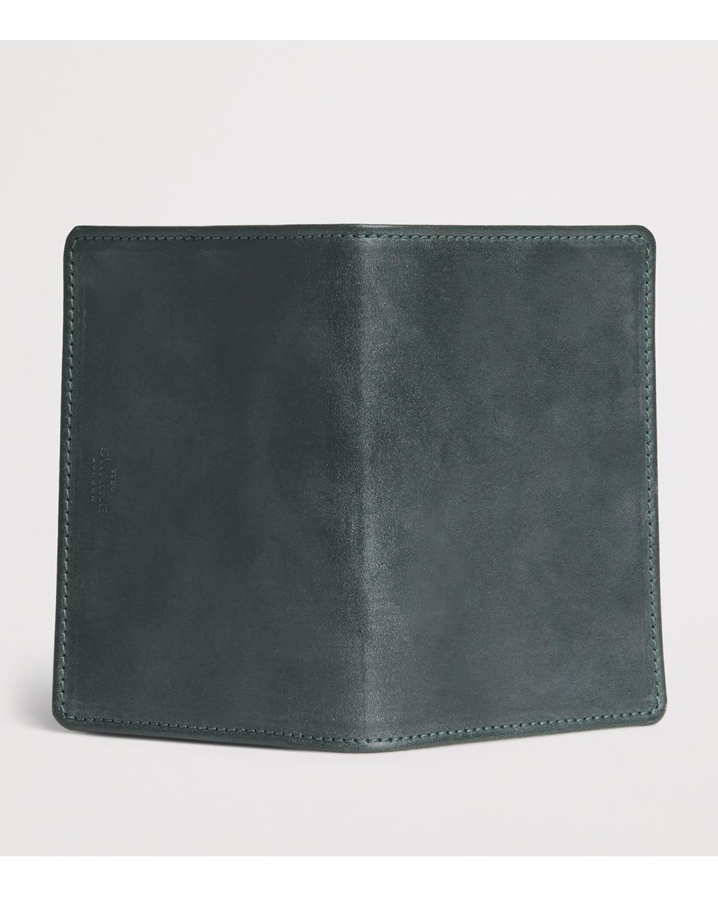Swaine Green Leather Business Card Case for men