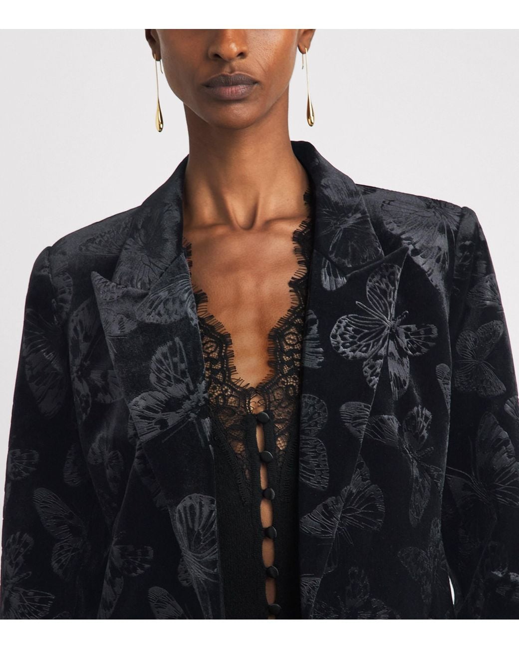 L'Agence Black Velvet Chamberlain Blazer