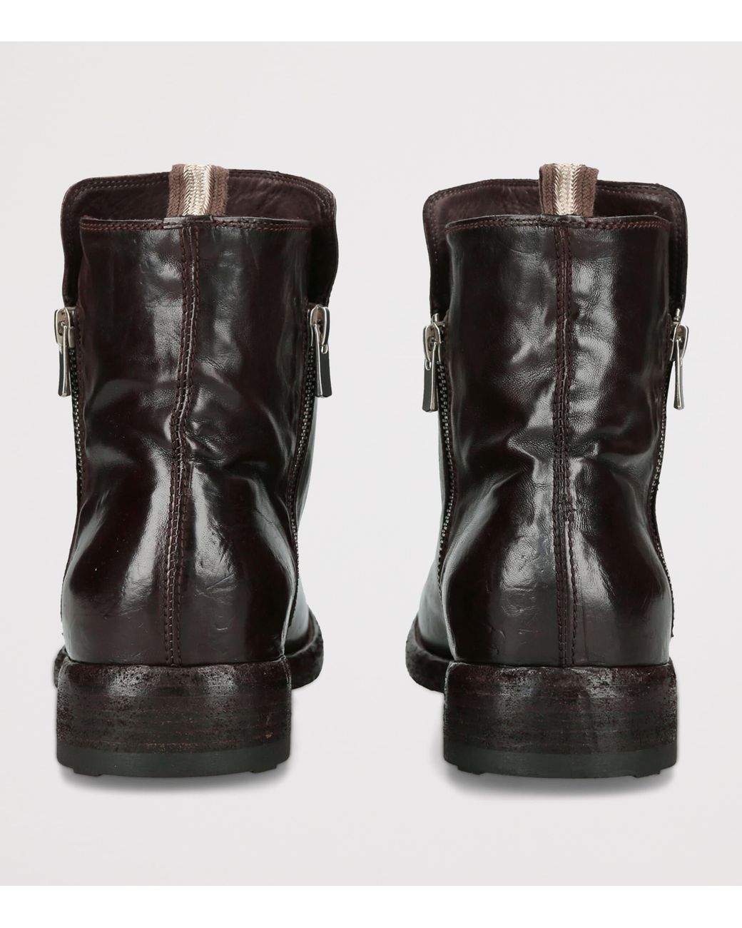 Officine Creative Black Leather Bulla Ankle Boots for men